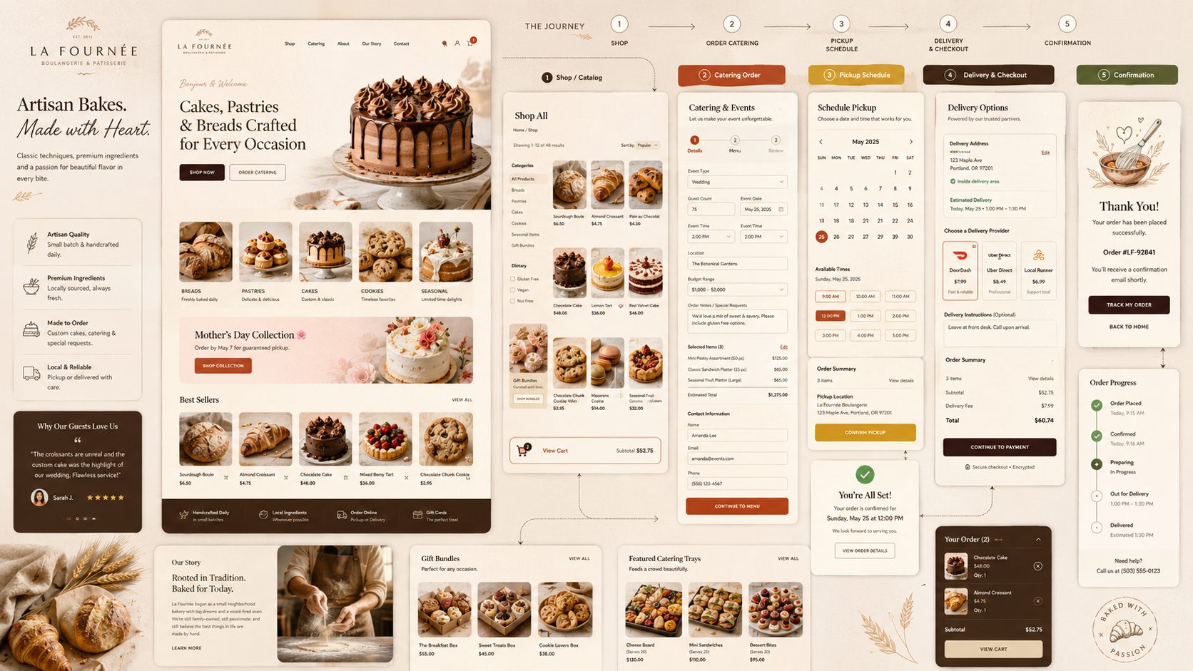 Bakery website design for La Fournee.