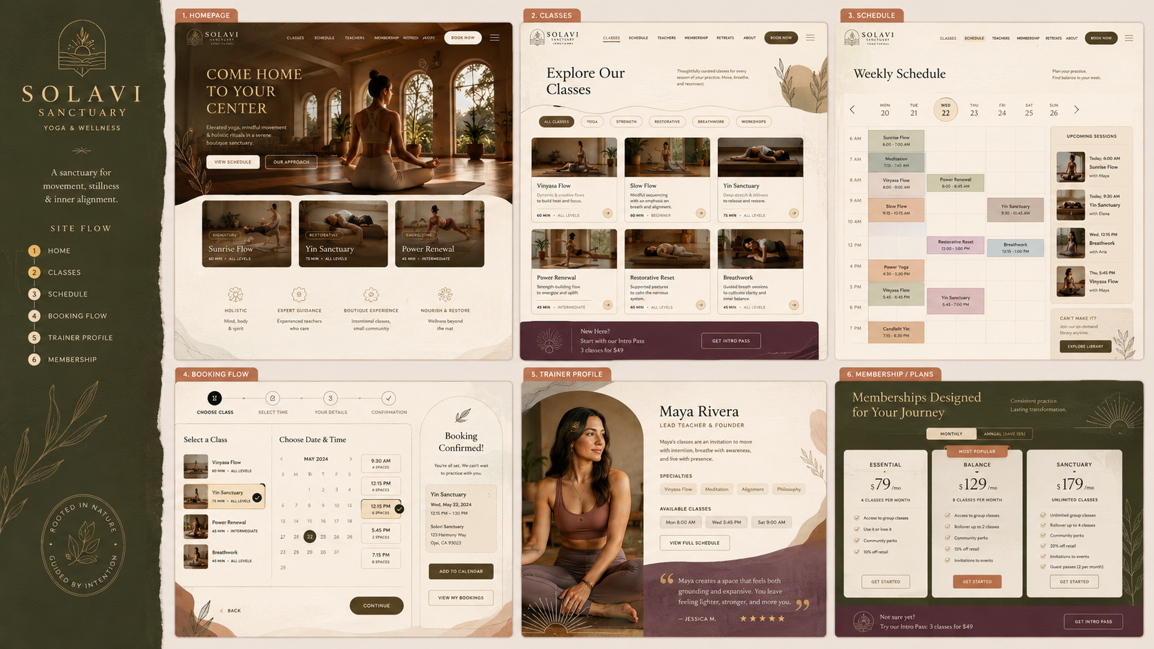 Wellness sanctuary website design for Solavi.
